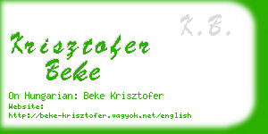krisztofer beke business card